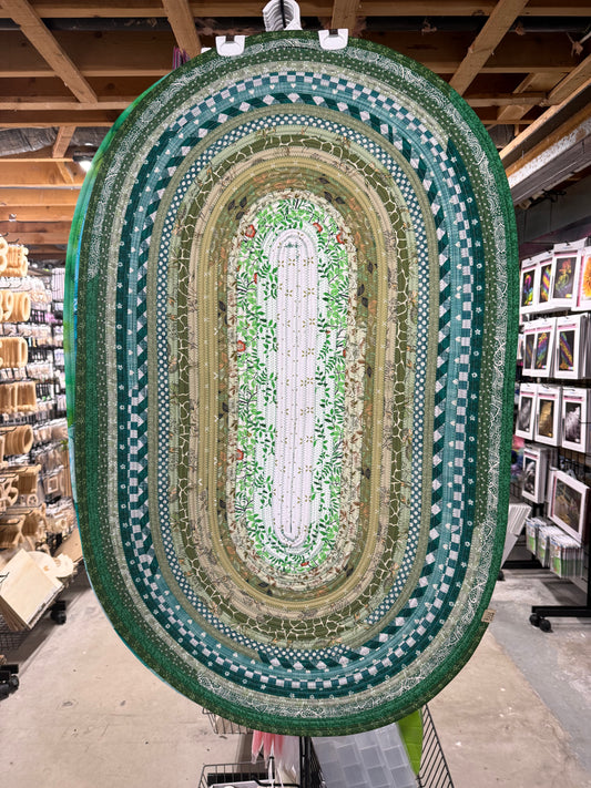 Jelly Roll Rug Greens 28” x44”