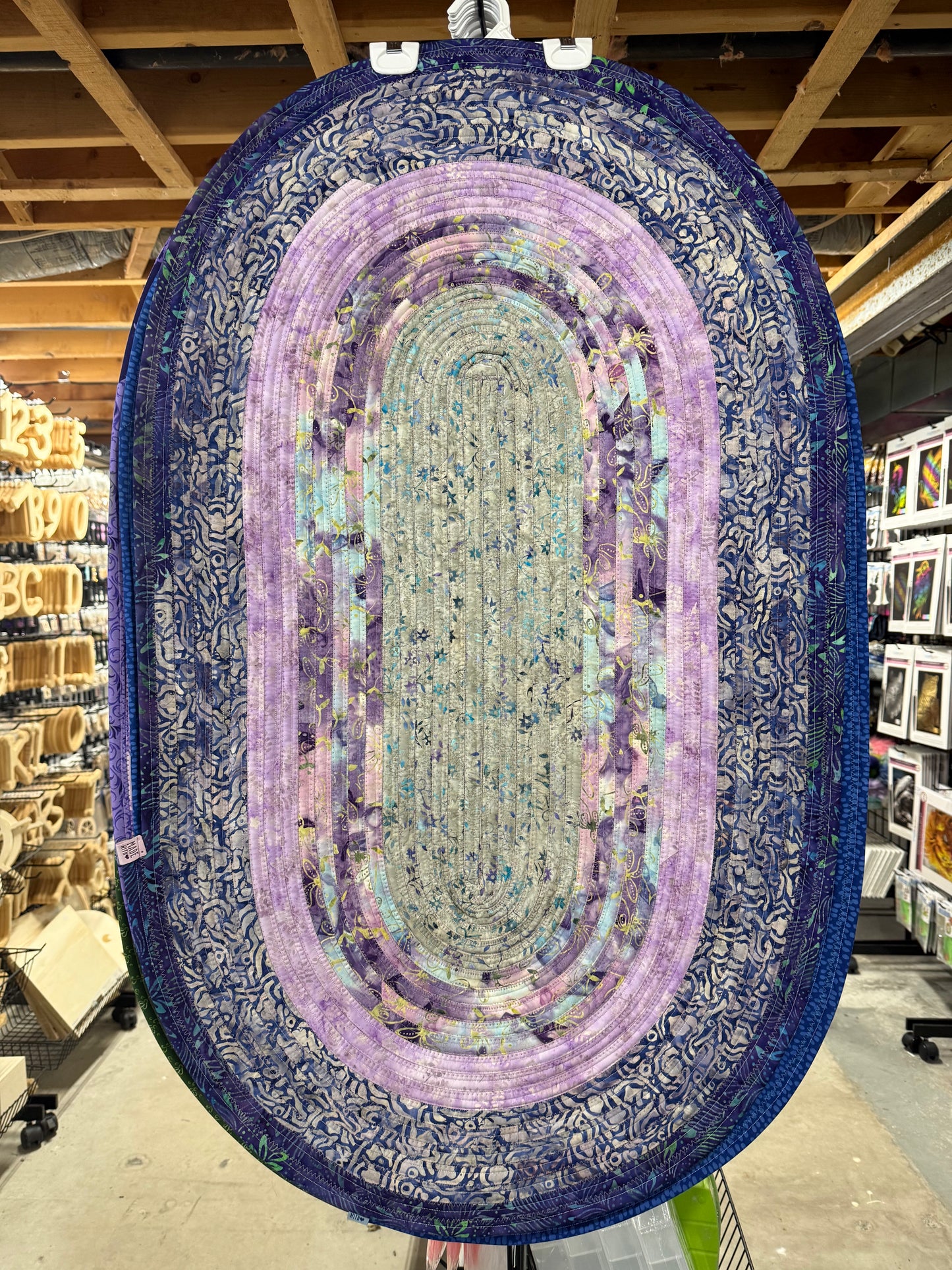 Jelly Roll Rug Grey and Purple  28” x44”