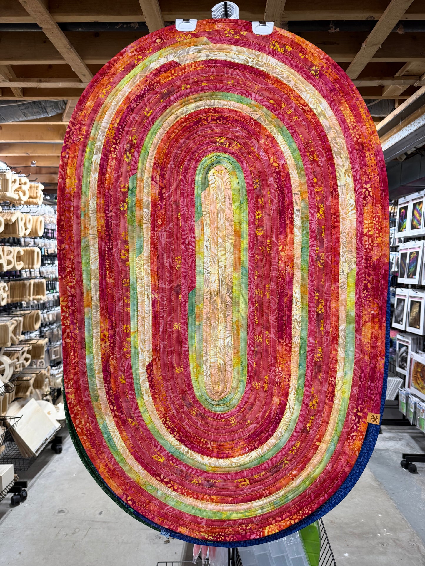 Jelly Roll Rug Reds and Yellow  27” x 43”