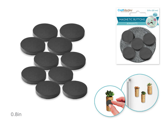 Magnetic Buttons: 20mm 10pcs/pk On Mirror