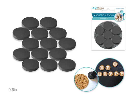 Magnetic Buttons: 15mm 14pcs/pk On Mirror