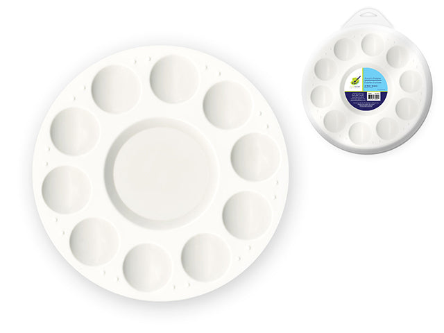Color Factory Paint Palette: 6.5" Plastic Round 10-Well