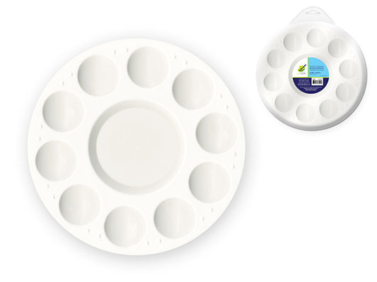 Color Factory Paint Palette: 6.5" Plastic Round 10-Well