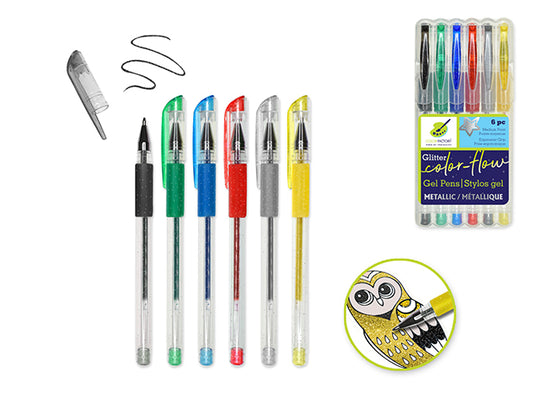 Color Factory Tool: Color-Flow Glitter Gel Pen 'Living In Color' Premium B) Metallics