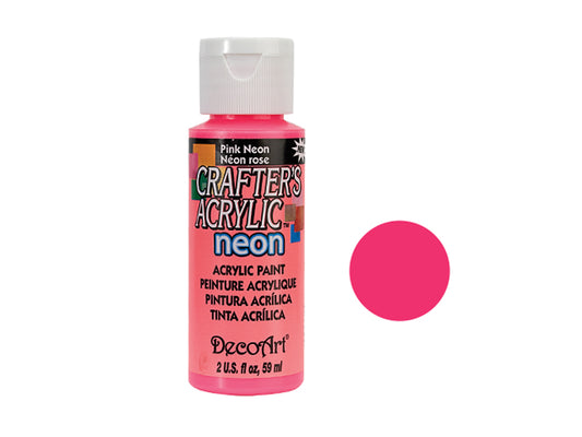 Crafters Acrylic Paint: 2oz Craft & Hobby - PINK NEON