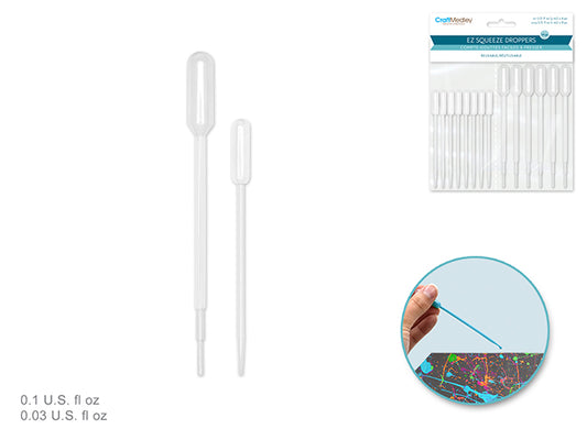 Plastic Bottles: Squeezable Droppers 3ml x6 +1ml x8 14/pk