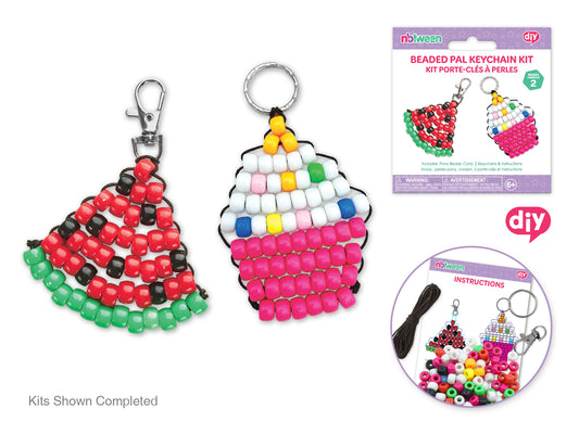 Krafty Kids Kit: DIY Pony Bead Pals Keychain Kits w/Cord&Findings B) Sweet Treats