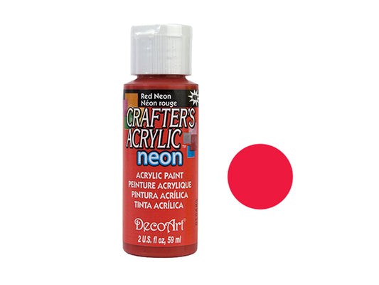 Crafters Acrylic Paint: 2oz Craft & Hobby - RED NEON