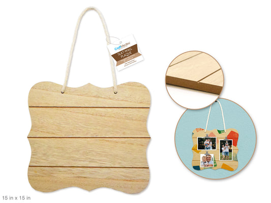Wood Decor: 15" DIY Slat-Wall Hanger Plaques w/Nautical Rope C) Bracket Border