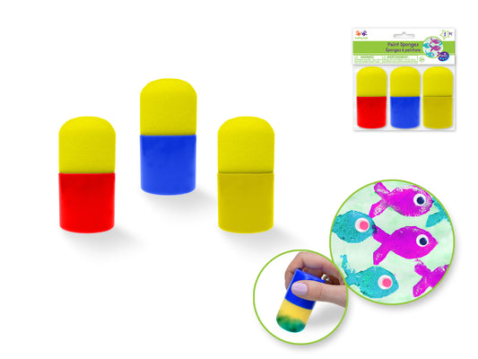 Krafty Kids: Lil' Artist Paint Sponge 3/pk 3.5cmx7cm