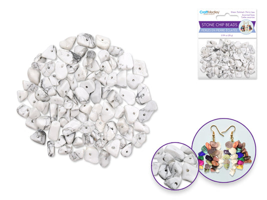 Craft Medley: Polished Stone Chip Beads 5-8mm 28g B) Marble