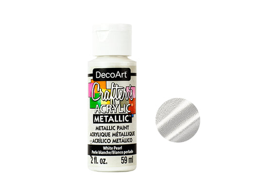 Crafters Acrylic Paint: 2oz Craft & Hobby - WHITE PEARL METALLIC