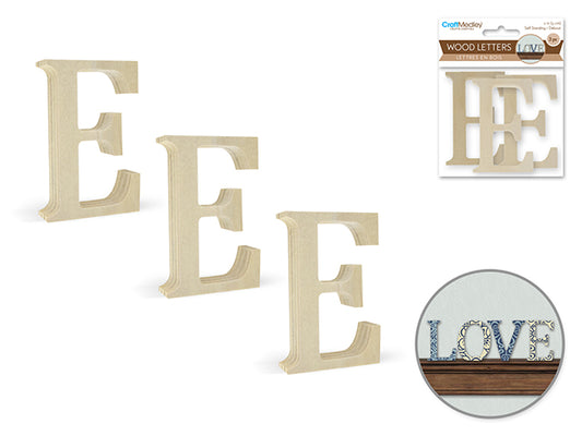 Wood Letters: 2" Plywood Standing x3 E