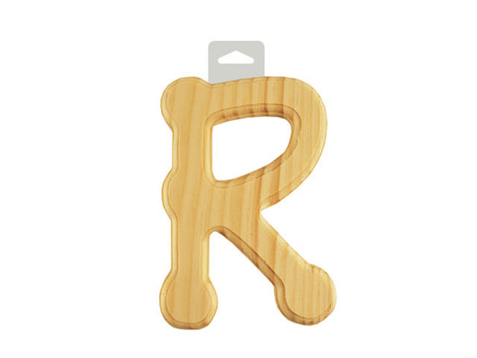 Wood Letters: 6" Bevel Cut Natural R