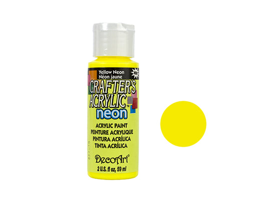 Crafters Acrylic Paint: 2oz Craft & Hobby - YELLOW NEON