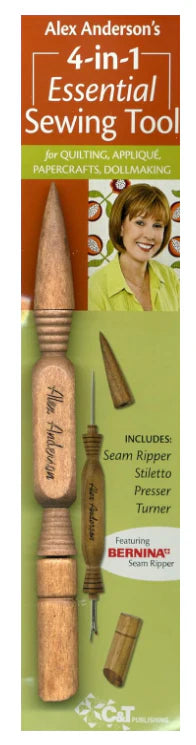 Alex Andersons 4-In-1 Essential Sewing Tool (Stitch Ripper, Stiletto, Presser & Turner)