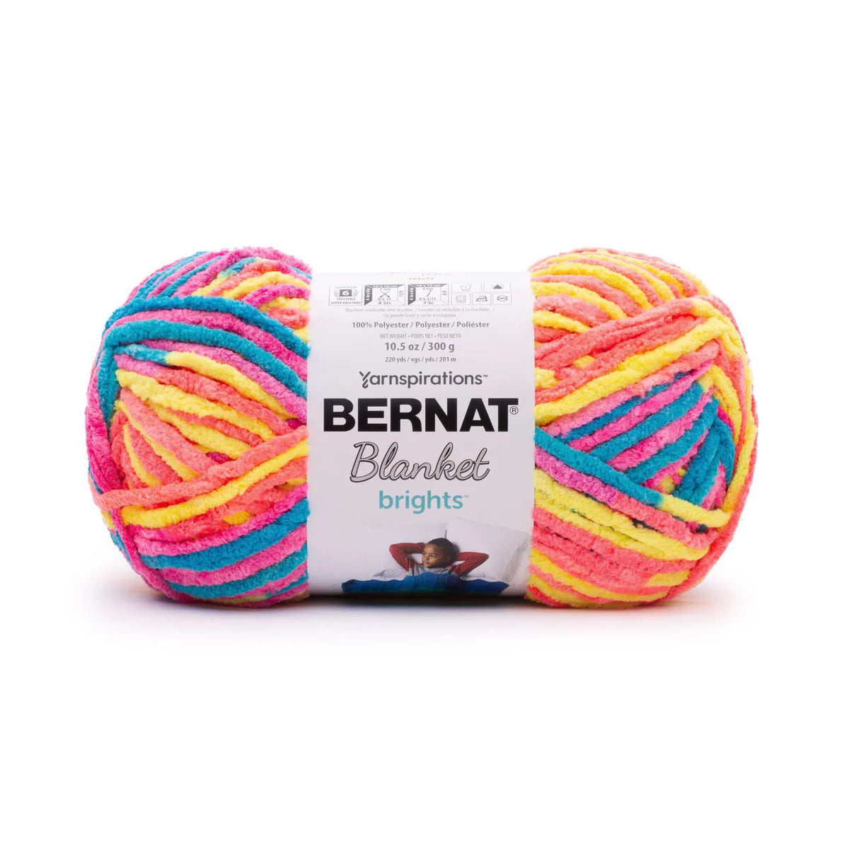Bernat Blanket Brights Yarn (300g/10.5oz), Neon Mix