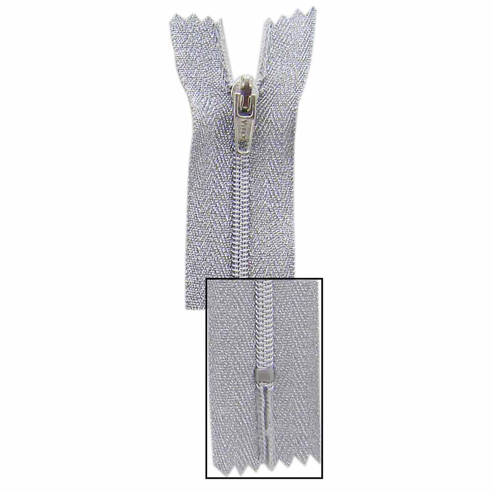 VIZZY Metallic Closed End Zipper 18cm (7″) - Metallic Silver - 1724