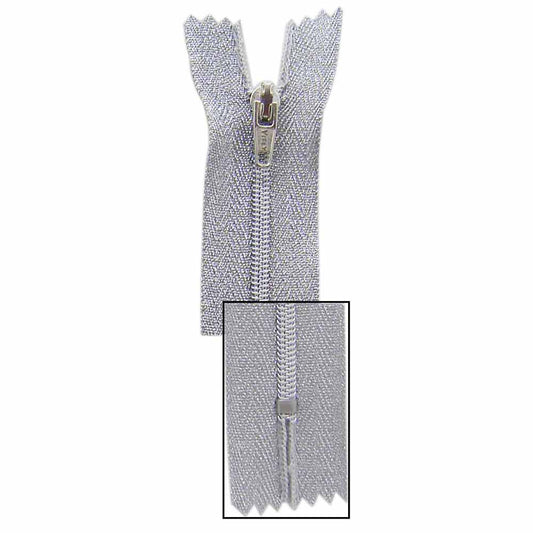 VIZZY Metallic Closed End Zipper 18cm (7″) - Metallic Silver - 1724
